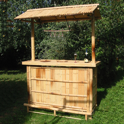 Lackmalerei Bambus-Tiki-Bars mit Getränketisch, faltbare Strandbars