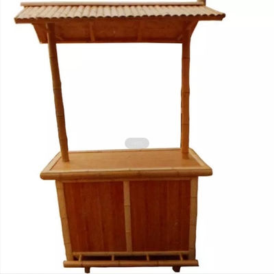 Bambusstrand-Tiki Bar With Bottle Rack-trinkende Bambusstühle mit hinterer Unterstützung