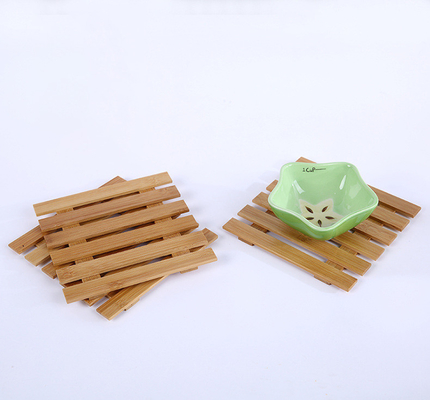 Helle natürliche hölzerne Betriebsbambusuntertasse bequemer Mat For Succulent Plant Pots