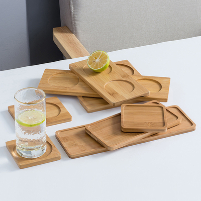 Wasserdichte karbonisierte leere Bambusküstenmotorschiff-Antikratzer-Tabelle Mat For Glass Cup