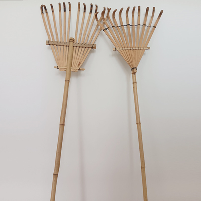 11 Bambusrührstangen-handgemachte rostfreie Garten-Rührstangen-Egge der Zinken-145cm