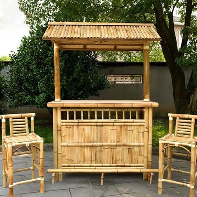 Lackmalerei Bambus-Tiki-Bars mit Getränketisch, faltbare Strandbars