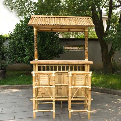 Lackmalerei Bambus-Tiki-Bars mit Getränketisch, faltbare Strandbars
