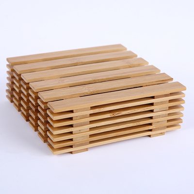 Helle natürliche hölzerne Betriebsbambusuntertasse bequemer Mat For Succulent Plant Pots