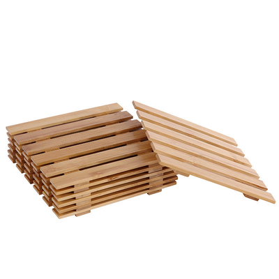 Helle natürliche hölzerne Betriebsbambusuntertasse bequemer Mat For Succulent Plant Pots