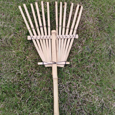 11 Bambusrührstangen-handgemachte rostfreie Garten-Rührstangen-Egge der Zinken-145cm