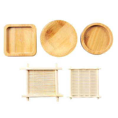Bamboo-Costers für Handwerk, Quadrat-Rund-Costers für Handwerk beschichtet einfache Trinkbecher-Coster mit geeigneter Größe